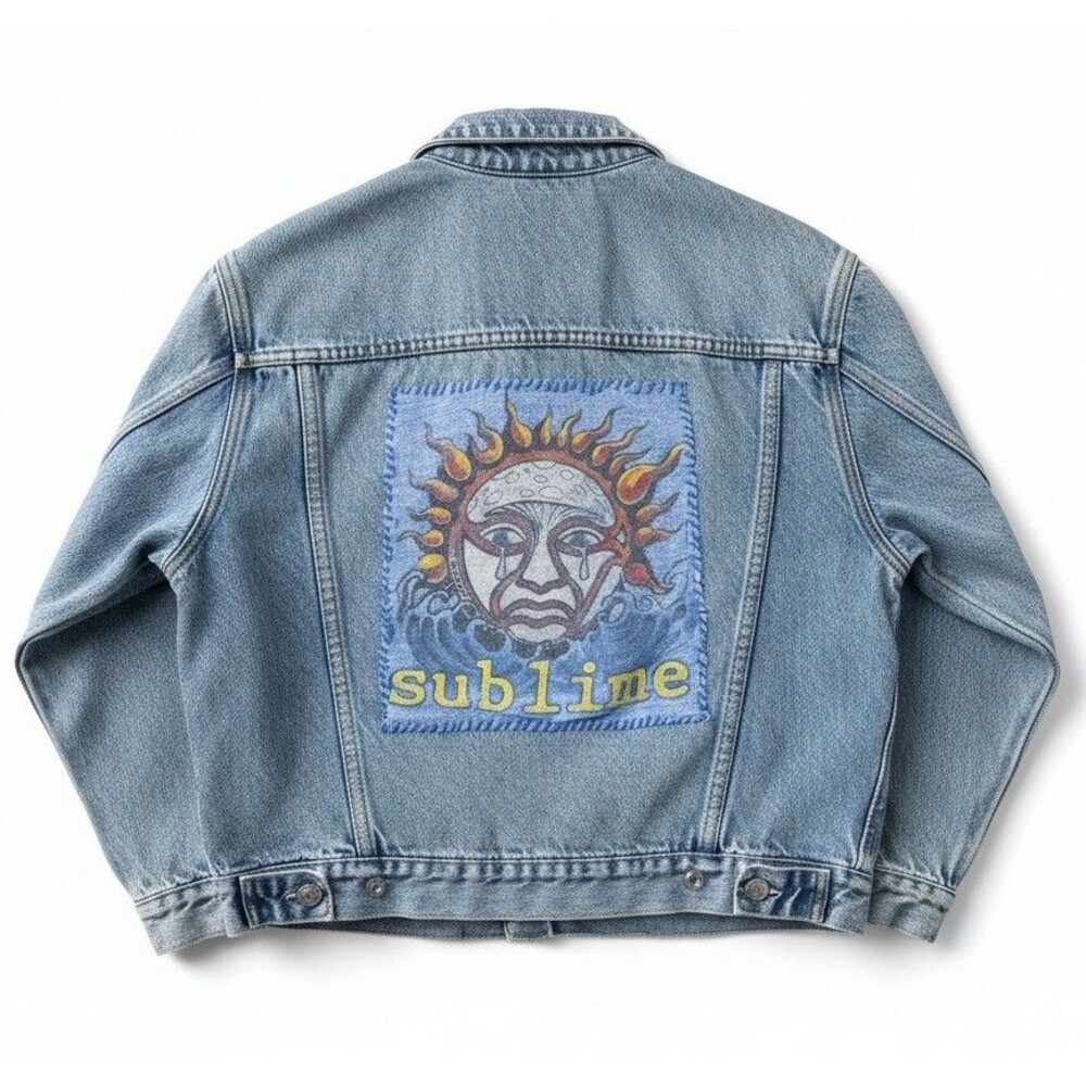 Vintage GAP Denim Jacket Handmade Sublime Patch Grunge Y2K XS Small